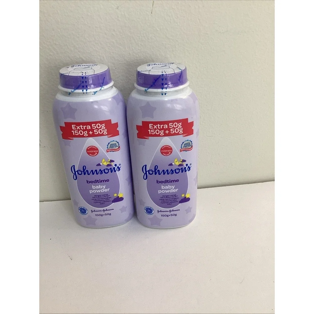 Lot Of 2 Johnson's Bedtime Baby Powder Natural Calm With Extra 50g, 150g + 50g